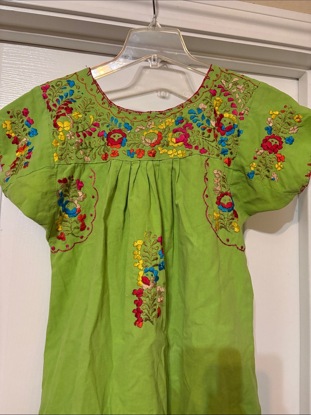 Embroidered Green Women's Tunic Top